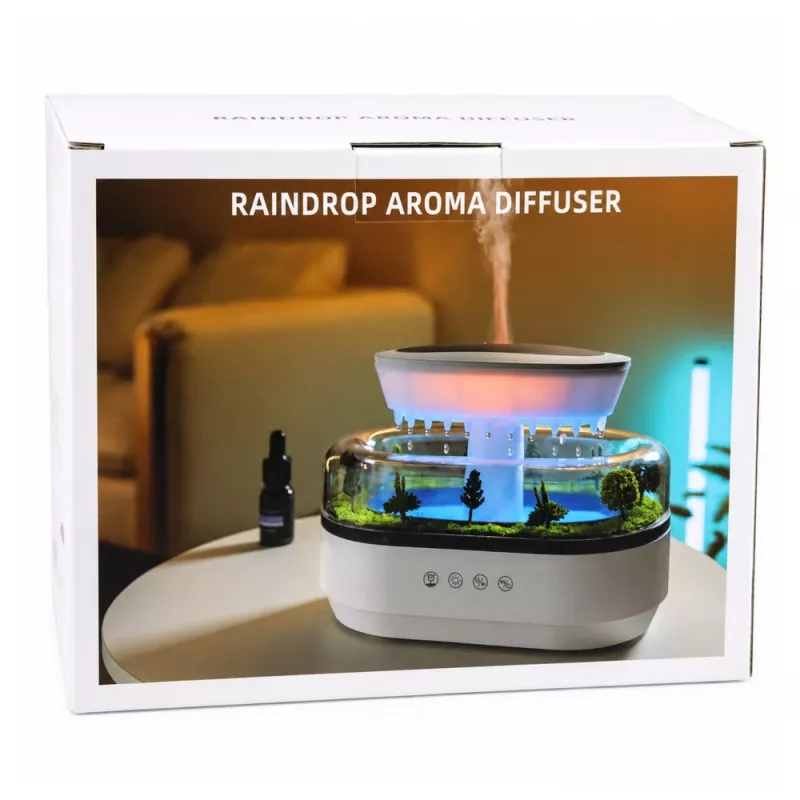 LEAN Luftbefeuchter Aroma-Diffusor Regen-Effekt LED-Licht mit Netzteil
