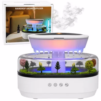 LEAN Luftbefeuchter Aroma-Diffusor Regen-Effekt LED-Licht mit Netzteil