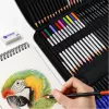 LEAN Art Set für Zeichnen und Skizzieren, 74-teiliges Komplettset mit Graphitstiften, Buntstiften, Ölpastellen, Kohle und Reißverschluss-Etui