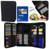 LEAN Art Set für Zeichnen und Skizzieren, 74-teiliges Komplettset mit Graphitstiften, Buntstiften, Ölpastellen, Kohle und Reißverschluss-Etui