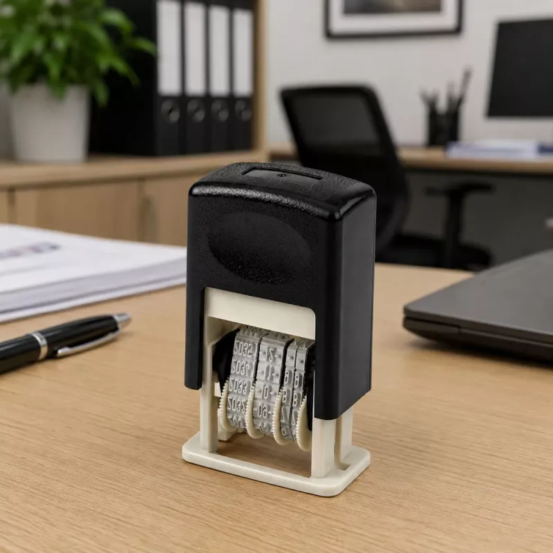 LEAN Automatischer Datumsstempel Verstellbarer Büro-Datumsstempel Schwarz