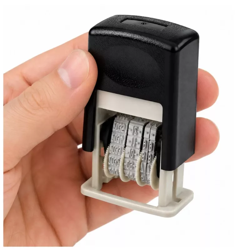 LEAN Automatischer Datumsstempel Verstellbarer Büro-Datumsstempel Schwarz