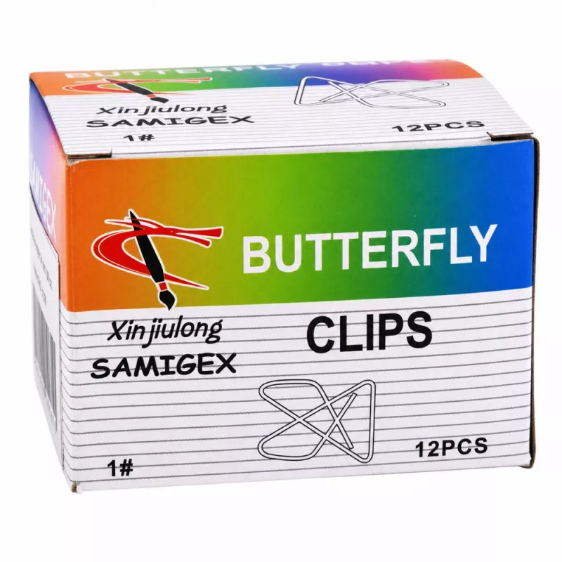 LEAN Butterfly Metall-Büroklammern für Dokumente, Büro, 24 mm, 100 Stück