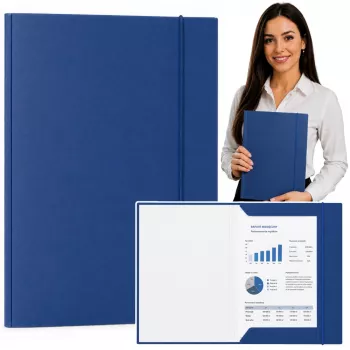 LEAN Kartonmappe mit Gummizug, lackiert, A4, 300 g/m², blau