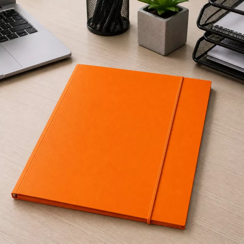 LEAN Kartonmappe mit Gummiband, lackiert, A4, 300 g/m², Orange