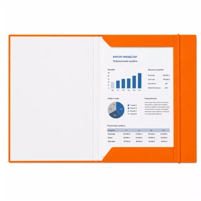 LEAN Kartonmappe mit Gummiband, lackiert, A4, 300 g/m², Orange