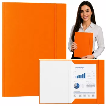 LEAN Kartonmappe mit Gummiband, lackiert, A4, 300 g/m², Orange