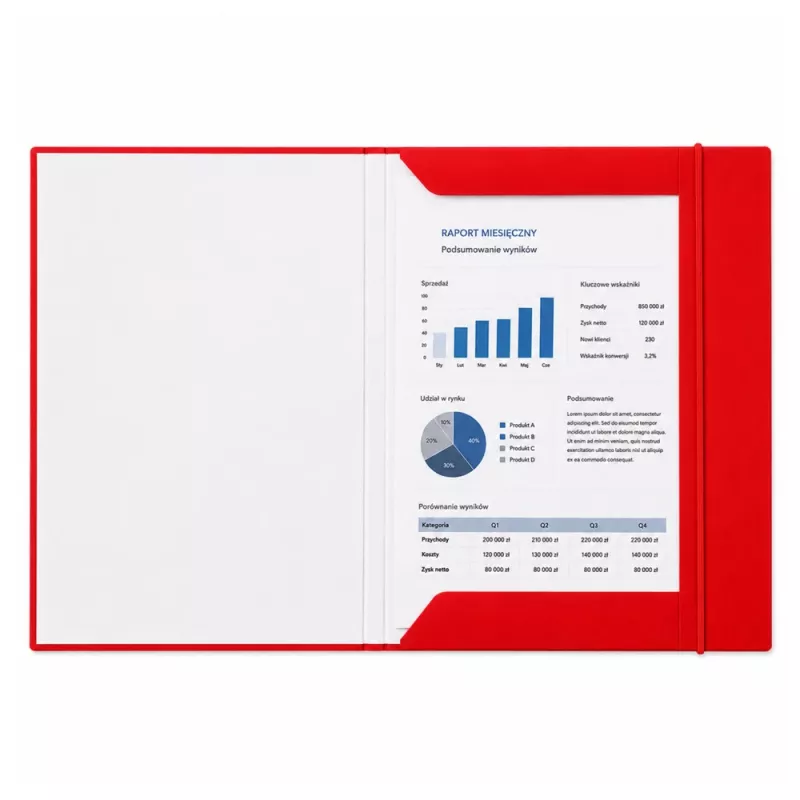 LEAN Kartonmappe mit Gummizug, lackiert, A4, 300 g/m², rot