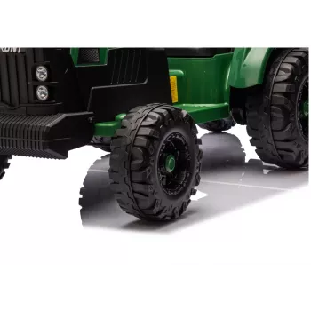 LEAN CARS 24V Batteriebetriebener Traktor mit Anhänger Dunkelgrün - CH9959B