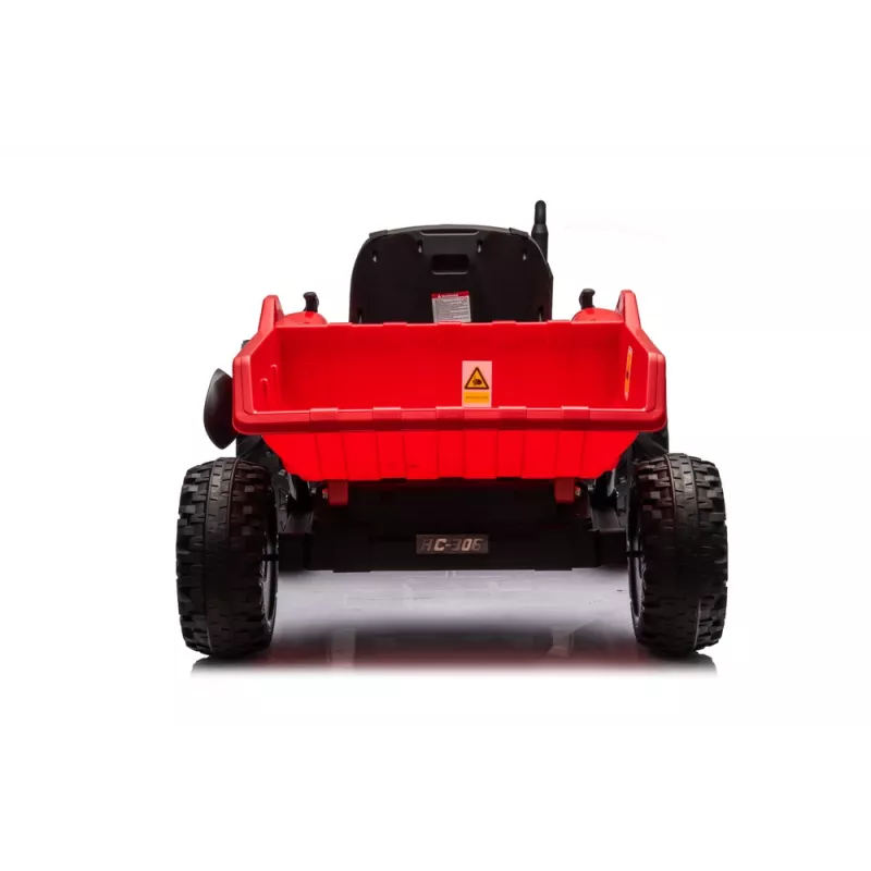 LEAN CARS 24V Batterie-Traktor HC-306 Rot mit Anhänger