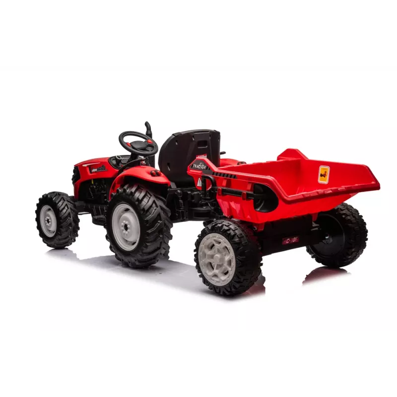 LEAN CARS 24V Batterie-Traktor HC-306 Rot mit Anhänger