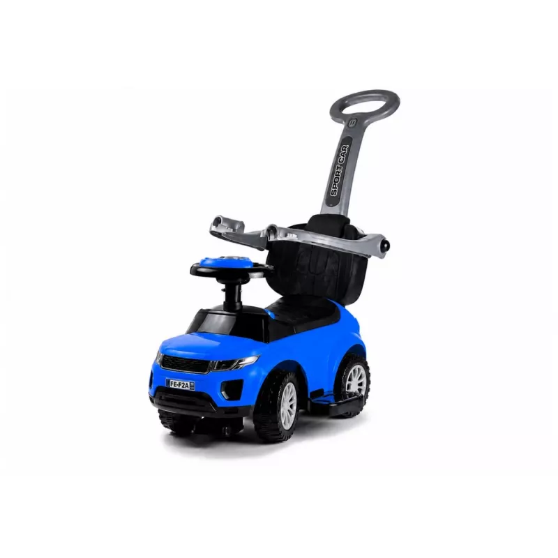 LEAN CARS 614W Kinder-Rutschauto mit Schiebegriff und Elternlenkstange - Blau
