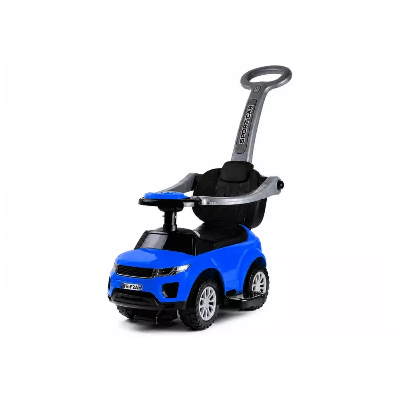 LEAN CARS 614W Kinder-Rutschauto mit Schiebegriff und Elternlenkstange - Blau