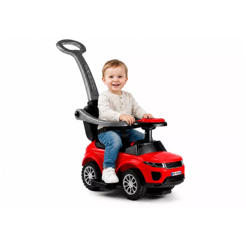 LEAN CARS 614W Kinder-Rutschauto mit Schiebegriff - Rot