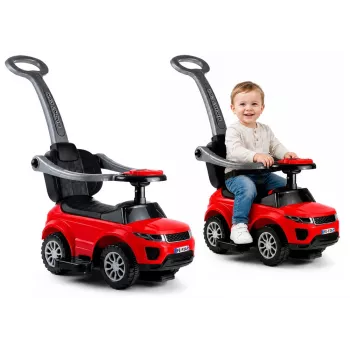 LEAN CARS 614W Kinder-Rutschauto mit Schiebegriff - Rot