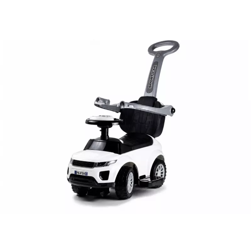 LEAN CARS 614W Toddlers Ride On Push Along with Parent Handle - Weiß