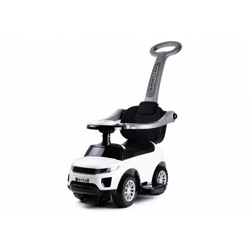 LEAN CARS 614W Toddlers Ride On Push Along with Parent Handle - Weiß