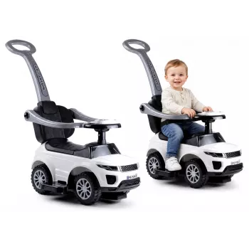 LEAN CARS 614W Toddlers Ride On Push Along with Parent Handle - Weiß