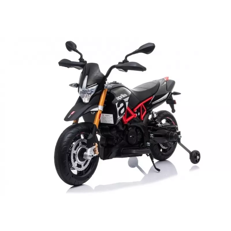 LEAN CARS Aprilia A007 Elektrisches Kinder-Motorrad Schwarz