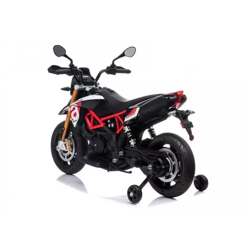 LEAN CARS Aprilia A007 Elektrisches Kinder-Motorrad Schwarz & Rot