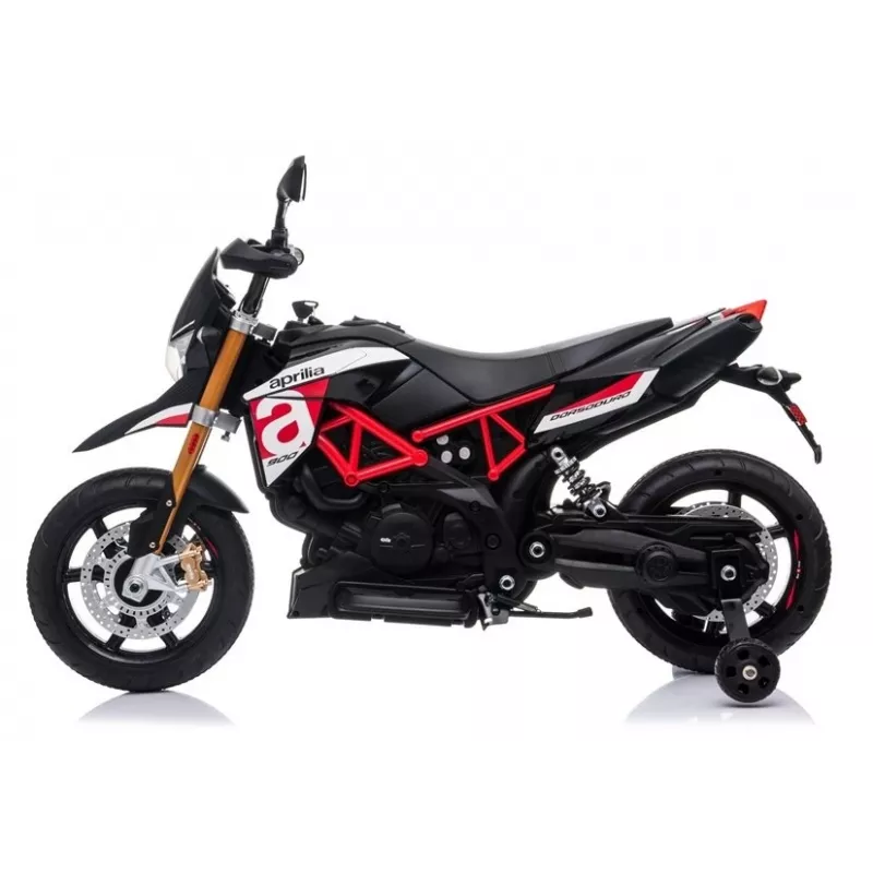 LEAN CARS Aprilia A007 Elektrisches Kinder-Motorrad Schwarz & Rot