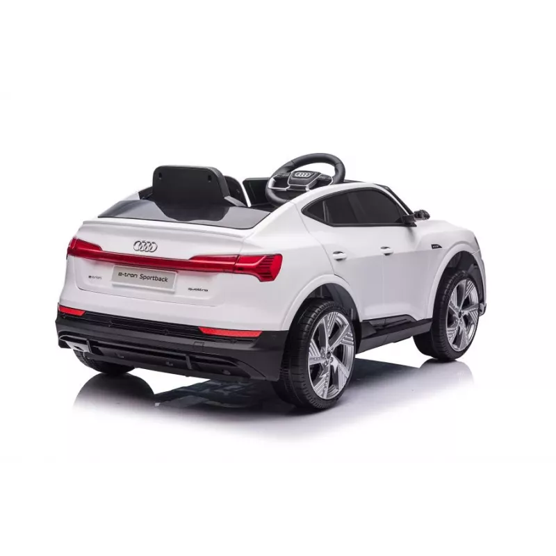 LEAN CARS Audi E-Tron Elektro-Kinderauto für Kinder Weiß QLS-6688 mit LED-Leuchten und MP3-Player