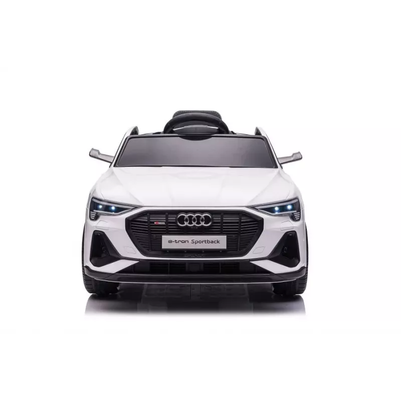 LEAN CARS Audi E-Tron Elektro-Kinderauto für Kinder Weiß QLS-6688 mit LED-Leuchten und MP3-Player