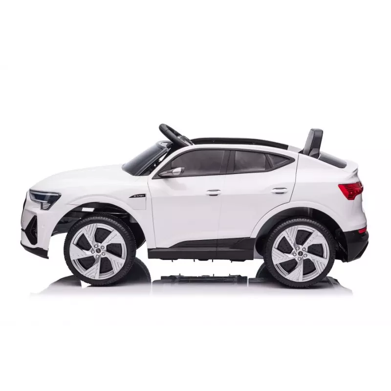 LEAN CARS Audi E-Tron Elektro-Kinderauto für Kinder Weiß QLS-6688 mit LED-Leuchten und MP3-Player
