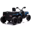 LEAN CARS Batteriebetriebenes Quad ATV 6 Räder mit Anhänger JC606 24V 4x4 Blau