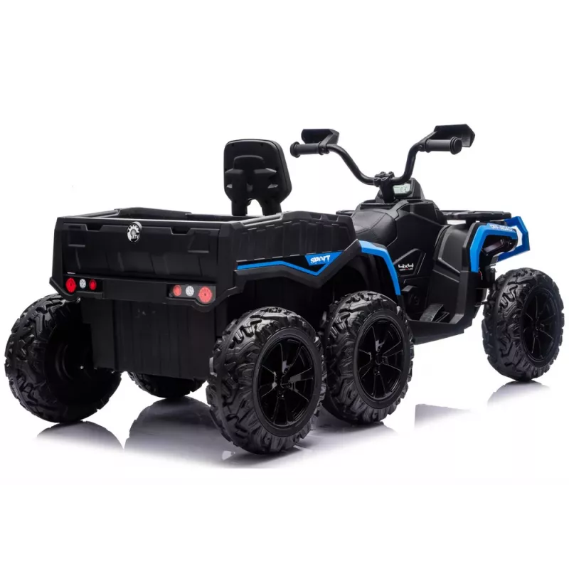 LEAN CARS Batteriebetriebenes Quad ATV 6 Räder mit Anhänger JC606 24V 4x4 Blau