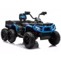 LEAN CARS Batteriebetriebenes Quad ATV 6 Räder mit Anhänger JC606 24V 4x4 Blau