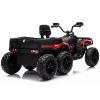 LEAN CARS Battery-Operated Quad ATV 6 Wheels With Trailer JC606 24V 4x4 Red