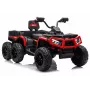 LEAN CARS Battery-Operated Quad ATV 6 Wheels With Trailer JC606 24V 4x4 Red