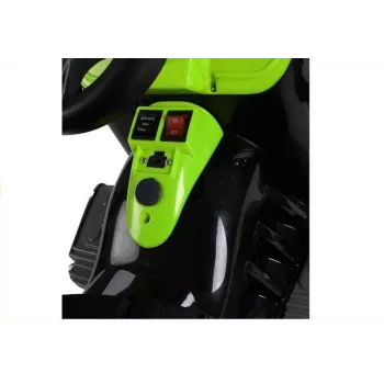 LEAN CARS Batteriebetriebener Traktor mit Heckkoffer, Bagger, Grün 3404