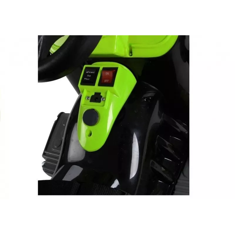 LEAN CARS Batteriebetriebener Traktor mit Heckkoffer, Bagger, Grün 3404