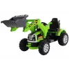 LEAN CARS Batteriebetriebener Traktor mit Heckkoffer, Bagger, Grün 3404