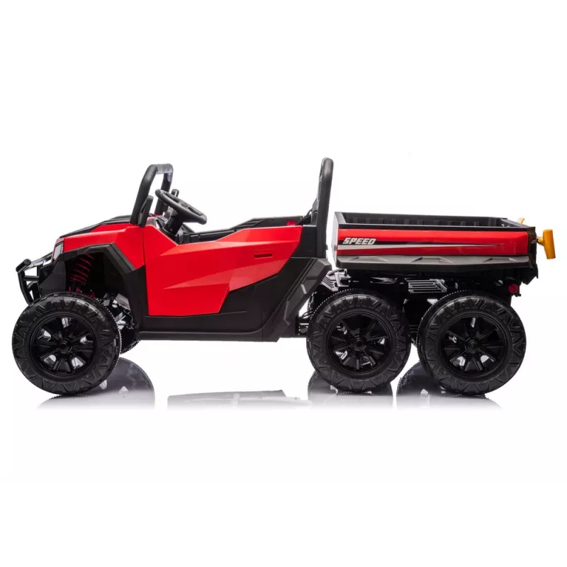 LEAN CARS Batteriebetriebenes Fahrzeug 6 Räder XB-1038A 4x4 24V Rot