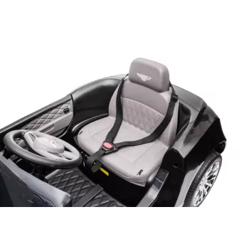 LEAN CARS Bentley Mulsanne Kinder-Elektroauto, 12V, Glanzschwarz, Fernbedienung, MP3, LED-Leuchten, EVA-Reifen, 3-6 Jahre, max. 30 kg