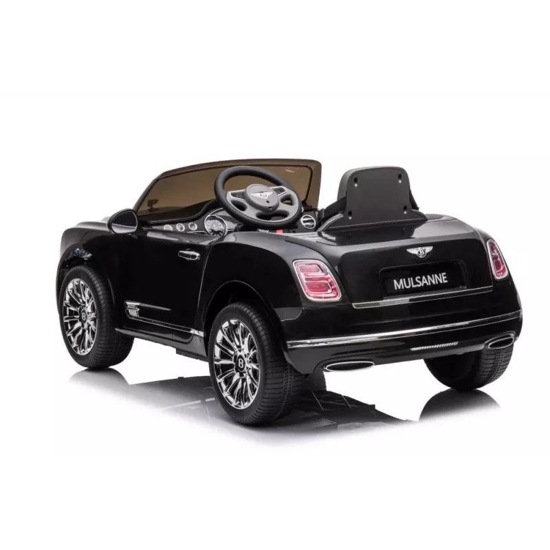 LEAN CARS Bentley Mulsanne Kinder-Elektroauto, 12V, Glanzschwarz, Fernbedienung, MP3, LED-Leuchten, EVA-Reifen, 3-6 Jahre, max. 30 kg