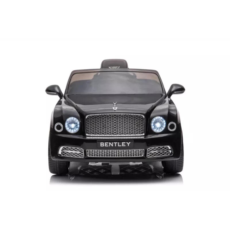 LEAN CARS Bentley Mulsanne Kinder-Elektroauto, 12V, Glanzschwarz, Fernbedienung, MP3, LED-Leuchten, EVA-Reifen, 3-6 Jahre, max. 30 kg