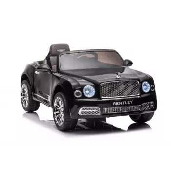 LEAN CARS Bentley Mulsanne Kinder-Elektroauto, 12V, Glanzschwarz, Fernbedienung, MP3, LED-Leuchten, EVA-Reifen, 3-6 Jahre, max. 30 kg