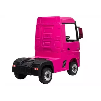 LEAN CARS Batteriebetriebenes Auto Mercedes Actros Truck Pink 4x4 mit MP3 LED Pilot