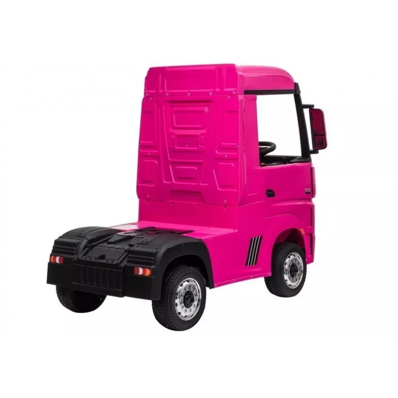 LEAN CARS Batteriebetriebenes Auto Mercedes Actros Truck Pink 4x4 mit MP3 LED Pilot