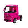 LEAN CARS Batteriebetriebenes Auto Mercedes Actros Truck Pink 4x4 mit MP3 LED Pilot