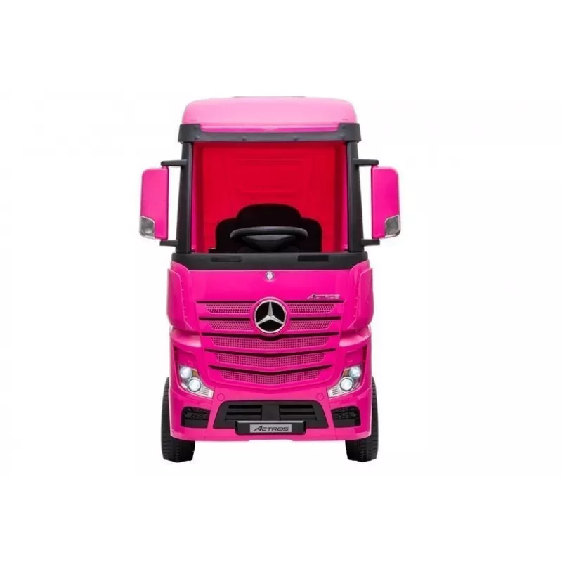 LEAN CARS Batteriebetriebenes Auto Mercedes Actros Truck Pink 4x4 mit MP3 LED Pilot
