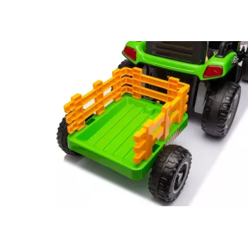 LEAN CARS Traktor mit Batterieantrieb BBH-030 Grün 12V Fahrtraktor mit elterlicher Fernbedienung