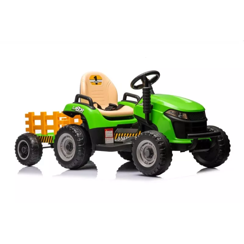 LEAN CARS Traktor mit Batterieantrieb BBH-030 Grün 12V Fahrtraktor mit elterlicher Fernbedienung