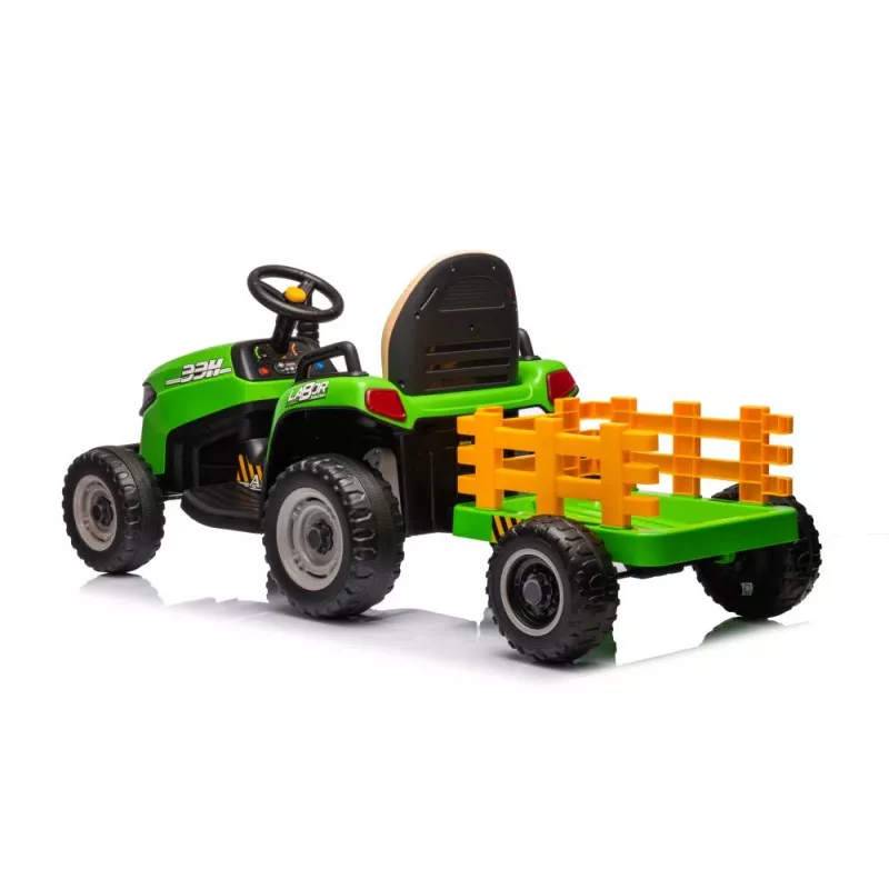 LEAN CARS Traktor mit Batterieantrieb BBH-030 Grün 12V Fahrtraktor mit elterlicher Fernbedienung