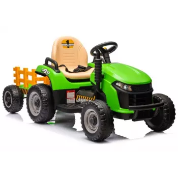LEAN CARS Traktor mit Batterieantrieb BBH-030 Grün 12V Fahrtraktor mit elterlicher Fernbedienung