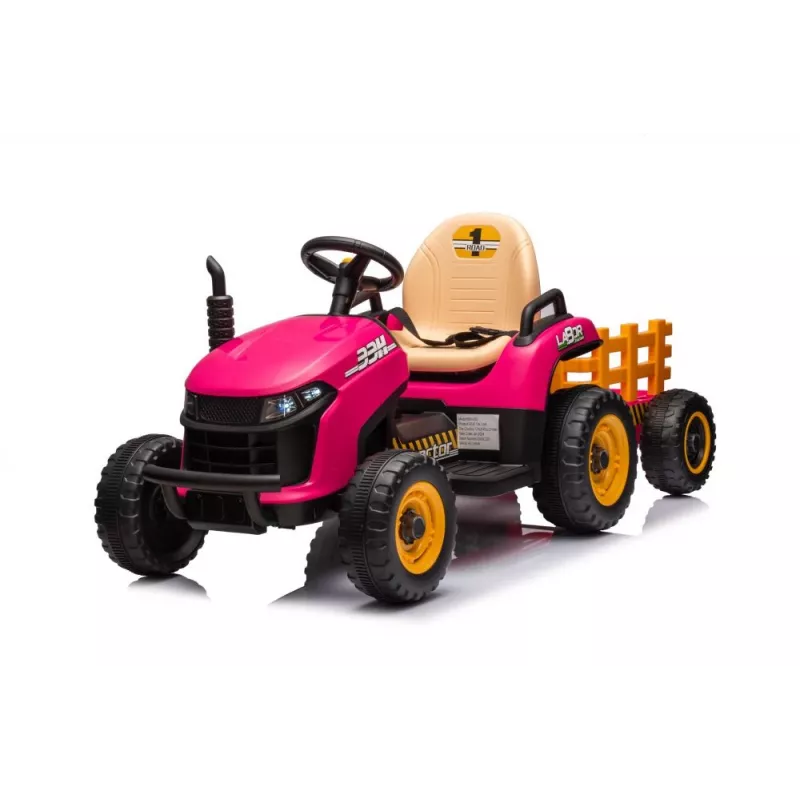 LEAN CARS Batteriebetriebener Traktor BBH-030 Pink